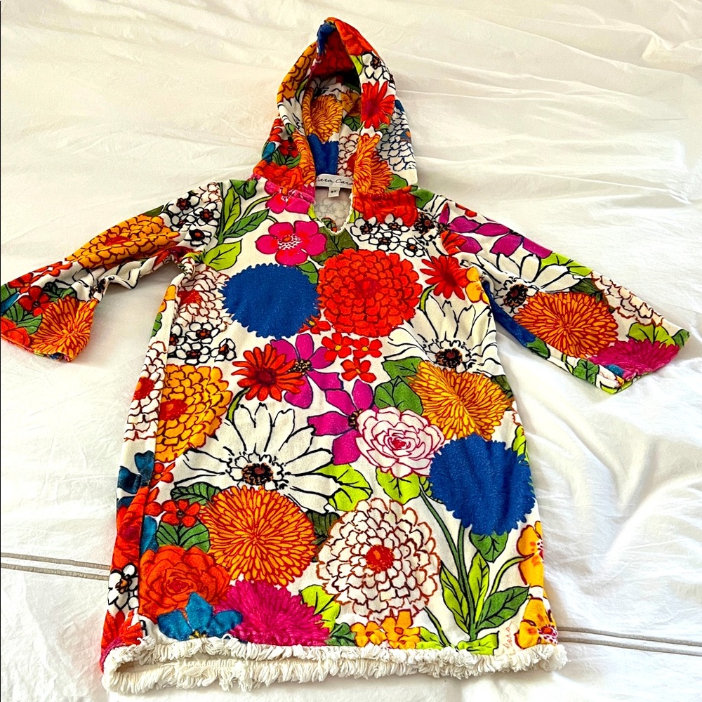 Cara Cara Floral Kids Hooded beach cover